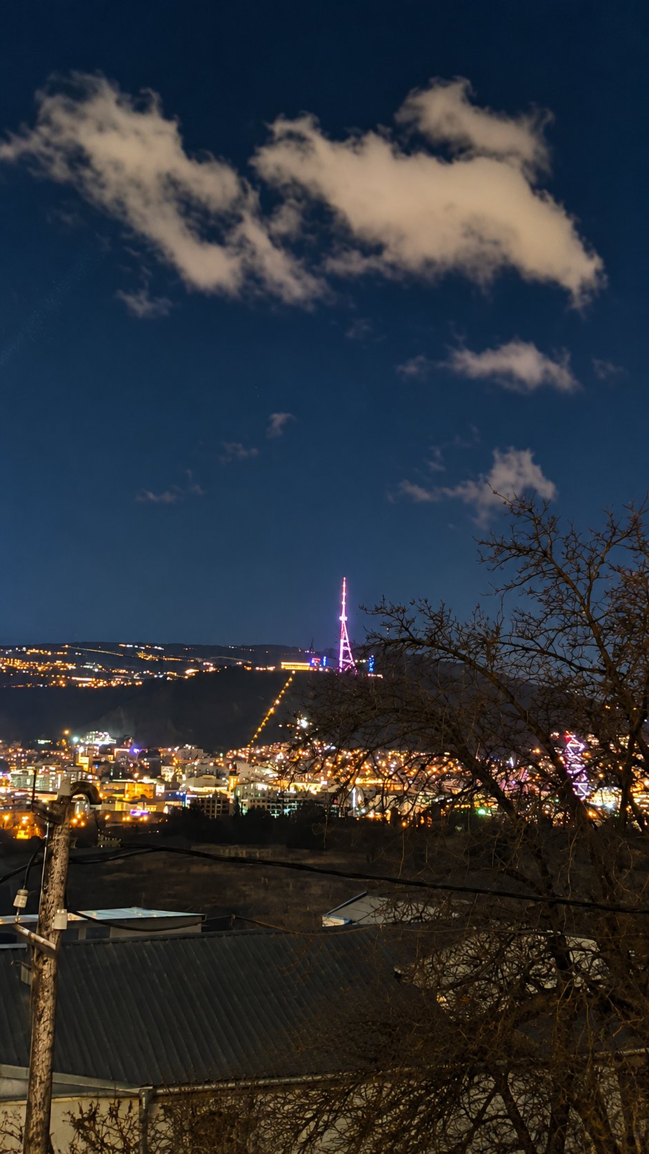 Night view of the Tbilisi TV Tower