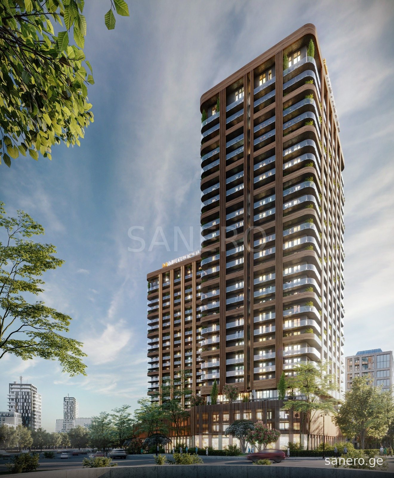 Tower facade in daylight (developer rendering)