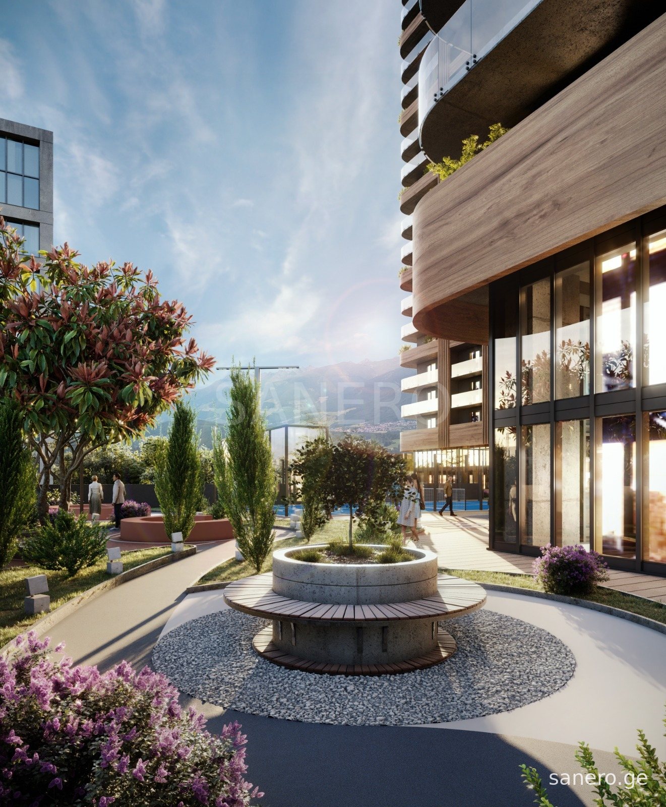 Seating area in the courtyard (developer rendering)