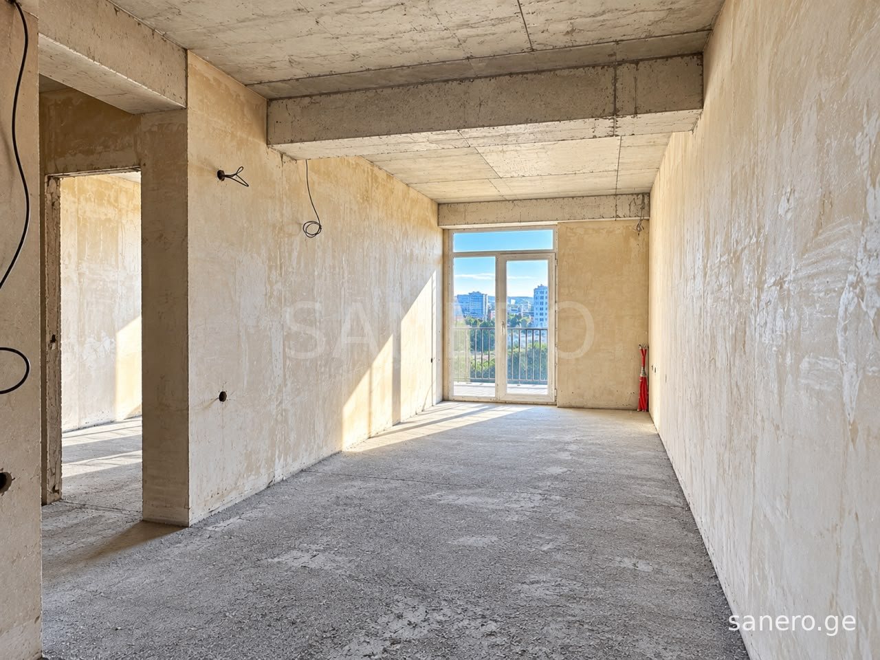 Living room, view towards the balcony