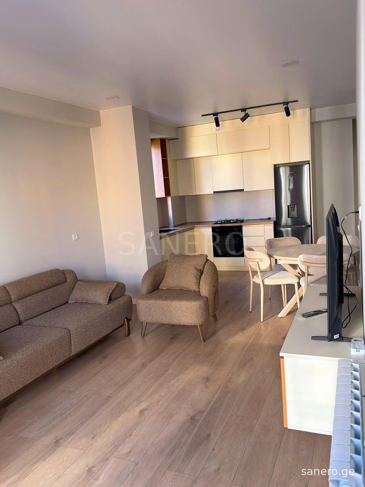 Living room, view towards the kitchen