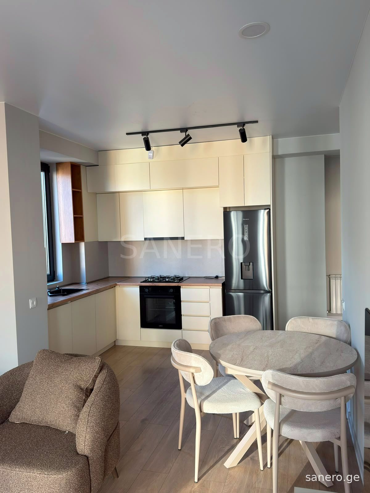 Kitchen and round dining table