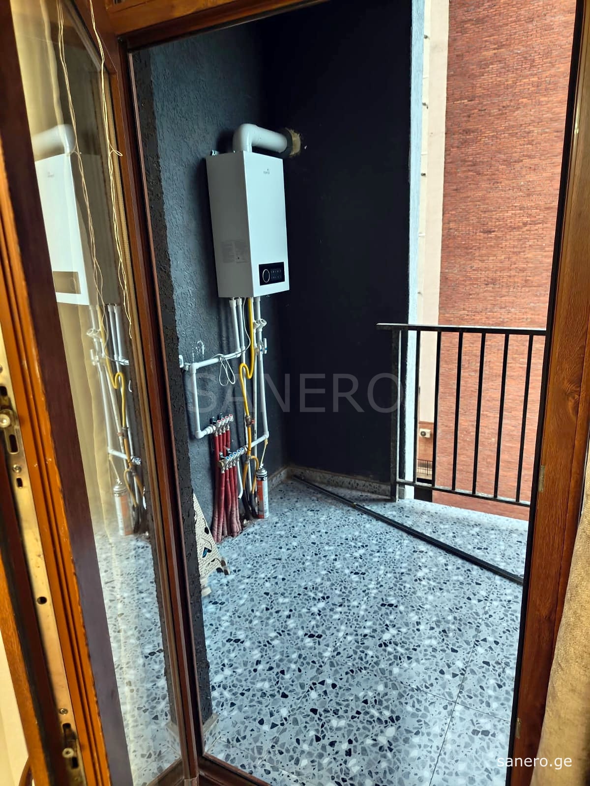 Balcony with gas boiler
