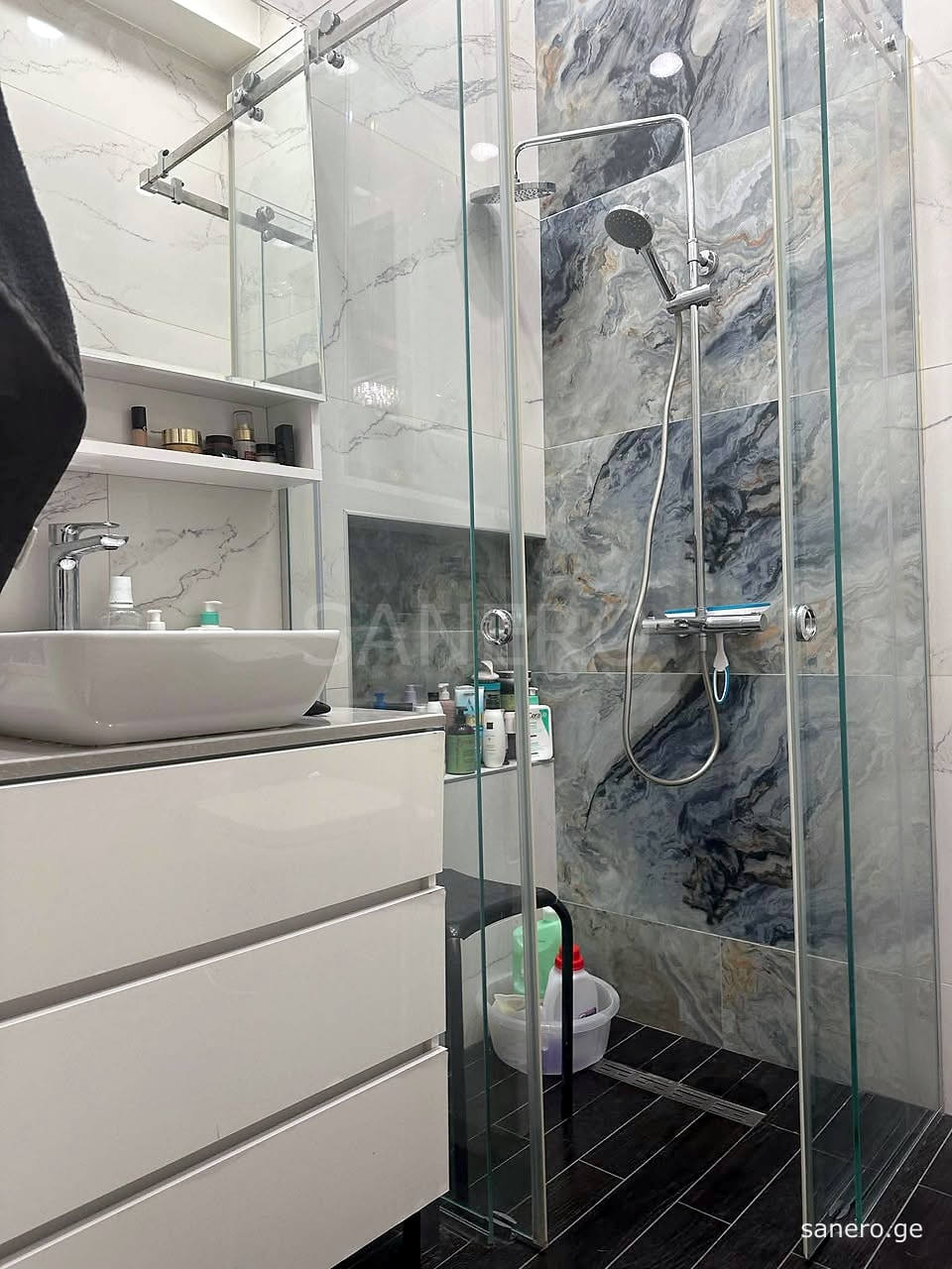Bathroom with glass shower